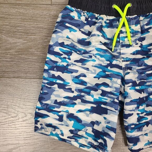 Ooshkosh Boy's Blue & White Camo Swim Trunks Size 6 - Picture 4 of 12